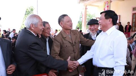 Bí thư Trung ương Đảng Nguyễn Xuân Thắng dự Ngày hội Đại đoàn kết tại Thanh Chương