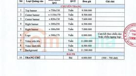 Báo giá chuyên trang 2023