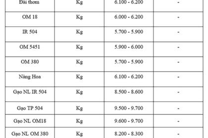 Giá lúa gạo hôm nay ngày 8/8: Gạo xuất khẩu tiếp đà tăng