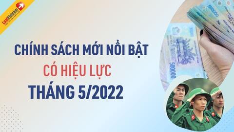 Những chính sách mới nổi bật có hiệu lực trong tháng 5/2022