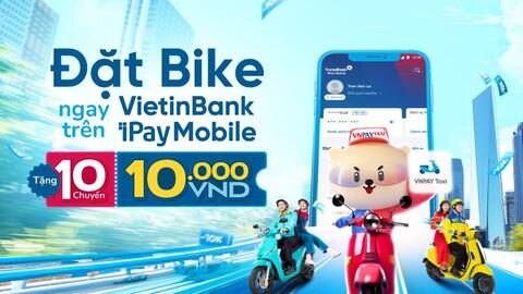 Di chuyển bằng xe máy tiện lợi trên VietinBank iPay Mobile