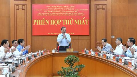 Tổng Bí thư Tô Lâm chủ trì phiên họp về tiếp tục đổi mới, sắp xếp tổ chức bộ máy của hệ thống chính trị