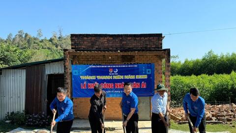 Bình Thuận: Gần 1.000 đoàn viên đồng loạt ra quân xóa nhà tạm