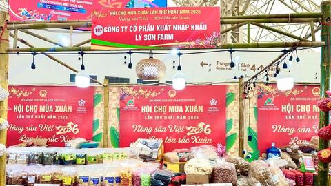 Hội chợ Mùa Xuân: Đặc sản Lý Sơn hút khách, doanh thu hàng trăm triệu