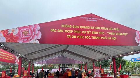 Hà Nội mở thêm gần 300 gian hàng OCOP phục vụ người dân dịp Tết 2026
