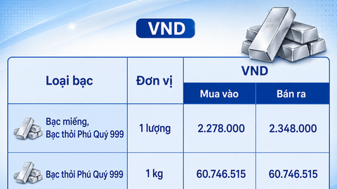 Giá bạc hôm nay 20/8/2026: Bạc trong nước trái chiều thế giới