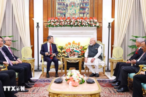 Thủ tướng Lê Minh Hưng gặp Thủ tướng Ấn Độ Narendra Modi