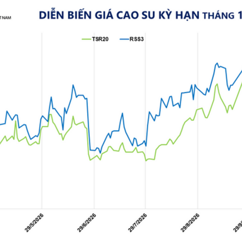 Giá cao su TSR20 giảm mạnh 2,11%, về mức 2.500 USD/tấn