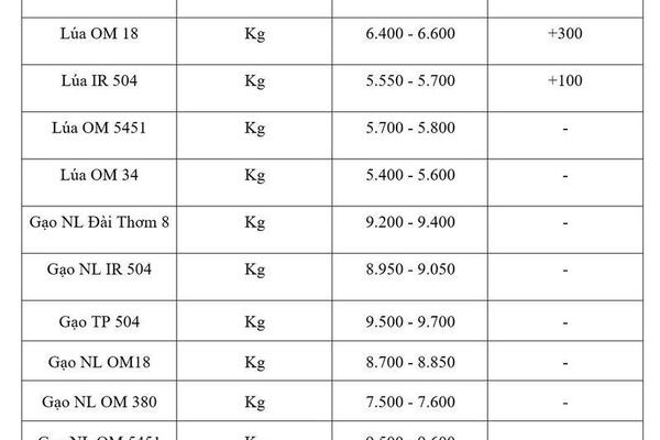 Giá lúa gạo hôm nay ngày 7/7/2026: Lúa tươi đồng loạt tăng