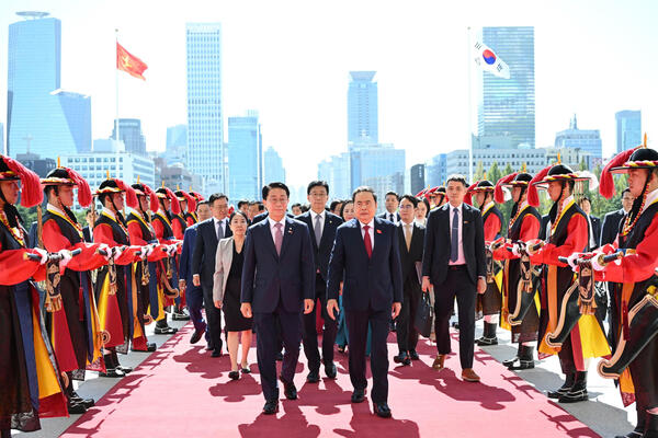 Chủ tịch Quốc hội Hàn Quốc Cho Jeong Sik chủ trì Lễ đón trọng thể Chủ tịch Quốc hội Trần Thanh Mẫn