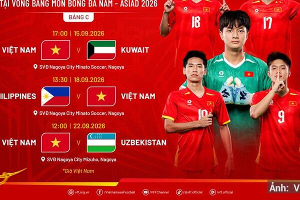 Lịch thi đấu U23 Việt Nam tại ASIAD 2026 mới nhất
