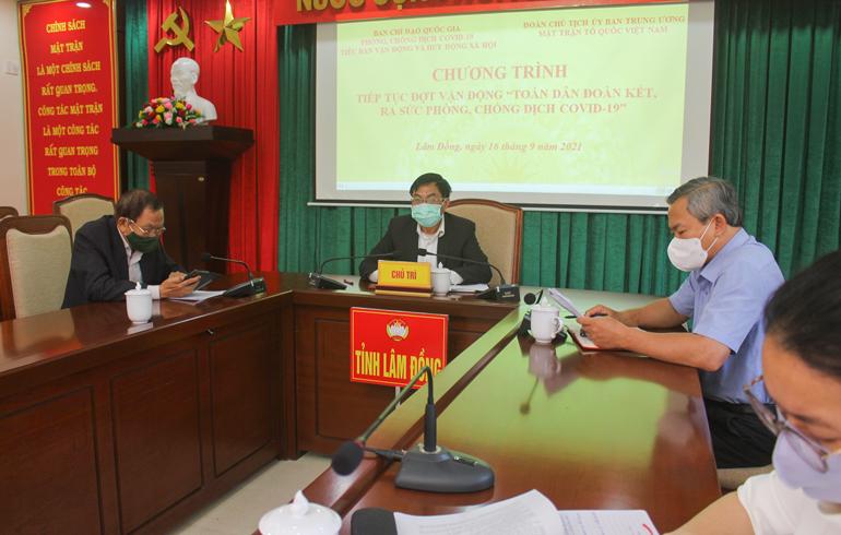 Đồng chí Võ Ngọc Hiệp – Ủy viên Ban Thường vụ Tỉnh ủy, Chủ tịch Ủy ban MTTQ Việt Nam tỉnh tham dự và chủ trì lễ phát động tại điểm cầu Lâm Đồng