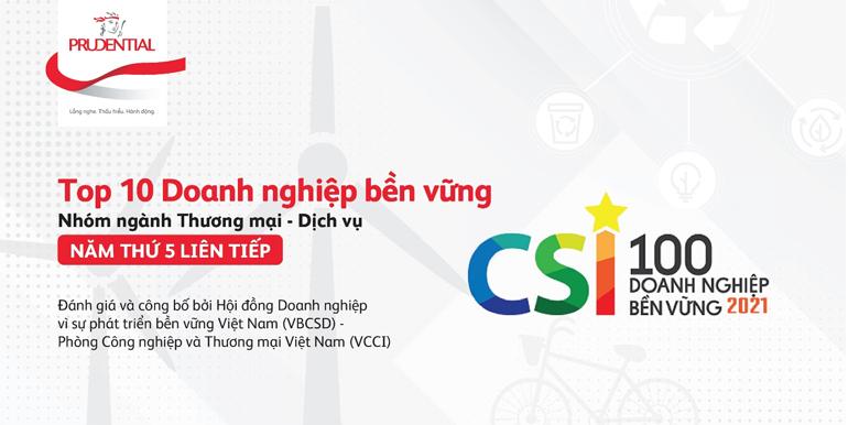 Prudential Việt Nam vinh danh trong Top 10 Doanh nghiệp bền vững năm thứ 5 liên tiếp