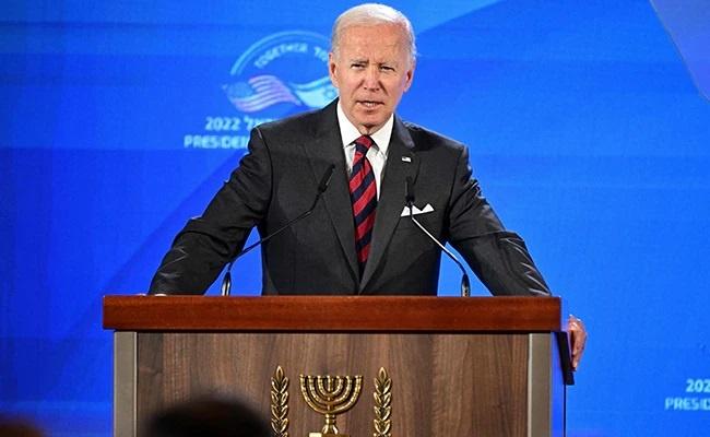 Tổng thống Joe Biden phát biểu trong chuyến công du đến Israel ngày 14/7. Ảnh: AFP.