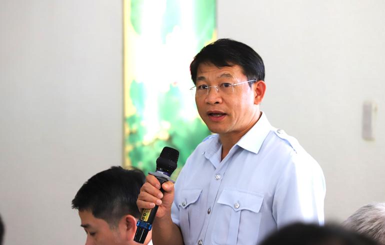 Lãnh đạo các sở, ngành của tỉnh phát biểu đóng góp ý kiến tại buổi làm việc