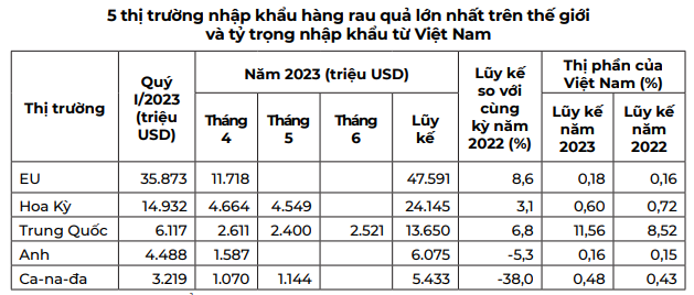 Thị phần hàng rau quả của Việt Nam tại hầu hết các thị trường nhập khẩu lớn đang "bùng nổ", trừ Hoa Kỳ - Ảnh 5.