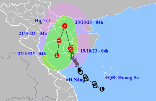 Bão số 5 có hướng di chuyển khác thường trên vịnh Bắc Bộ