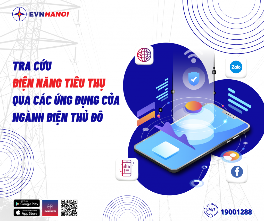 Tra cứu điện năng tiêu thụ qua các ứng dụng của EVNHANOI