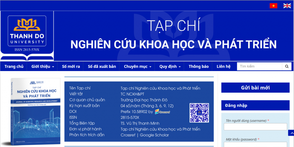 Tạp chí Nghiên cứu Khoa học và Phát triển được tính điểm