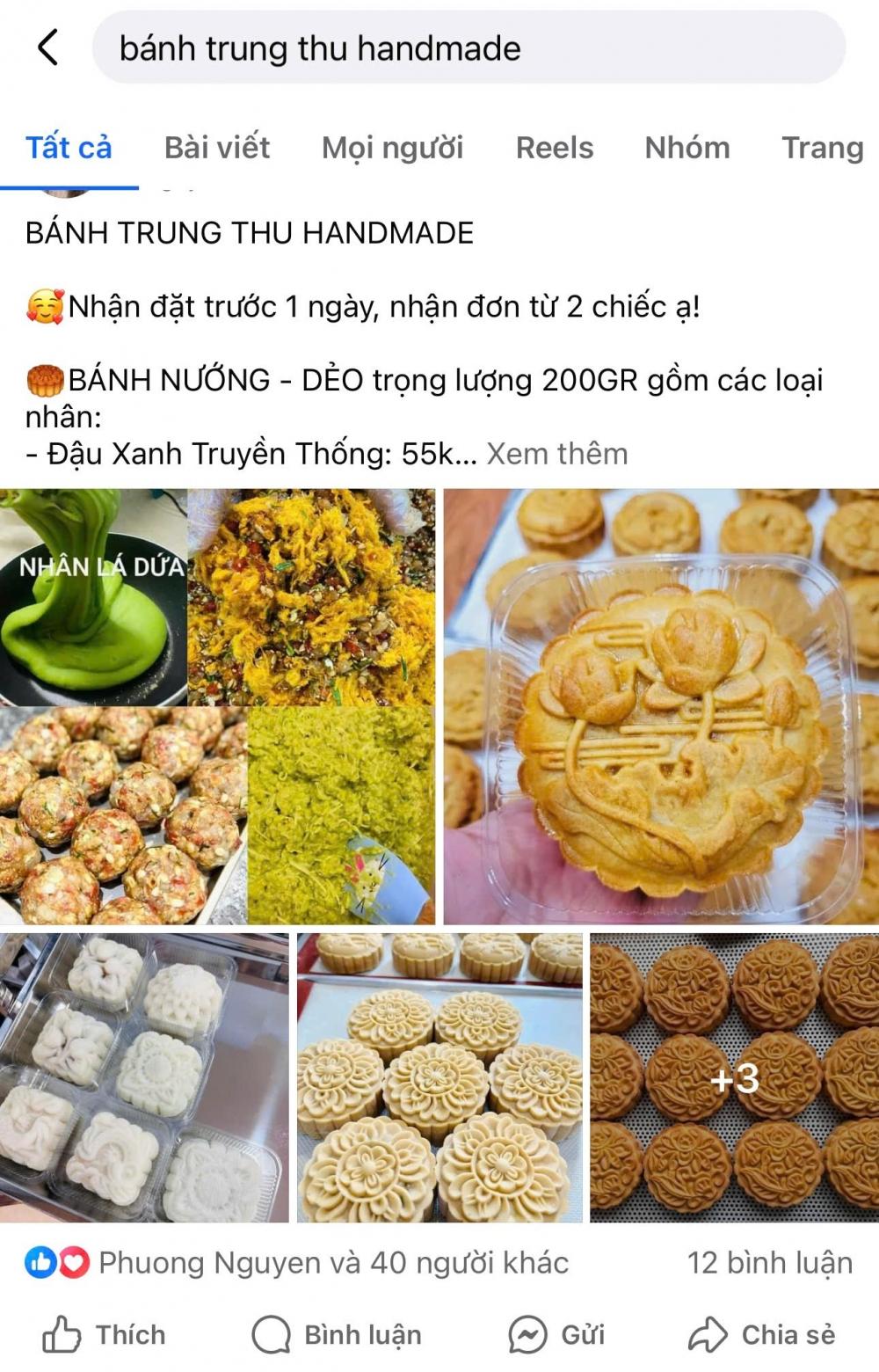 Bánh trung thu handmade được quảng cáo trên các nền tảng mảng xã hội