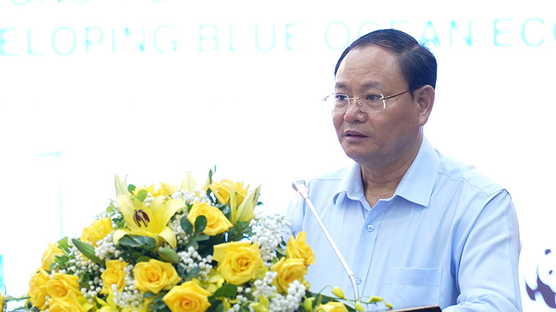 Thứ trưởng Bộ Nông nghiệp và Môi trường Lê Minh Ngân phát biểu khai mạc hội thảo.