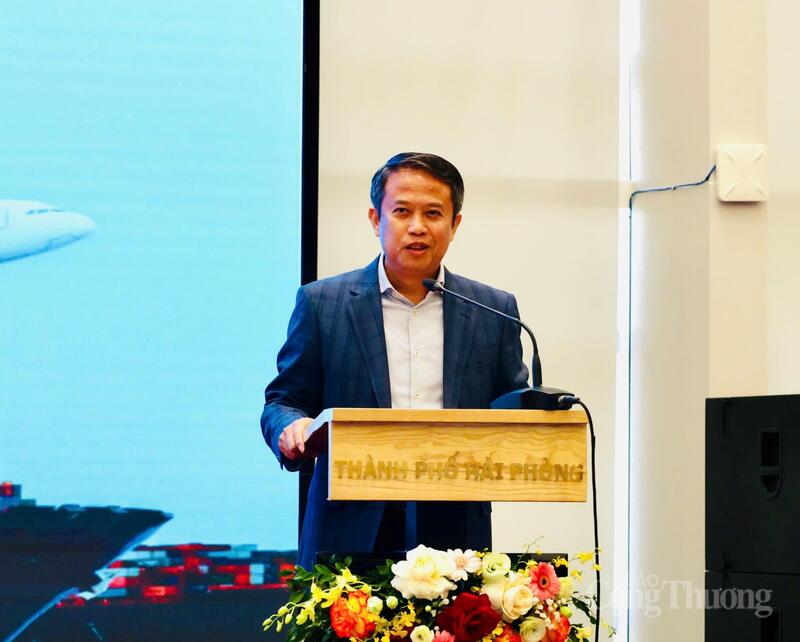 Giám đốc Sở Công Thương TP. Hải Phòng Nguyễn Hoàng Long phát biểu tại hội nghị.