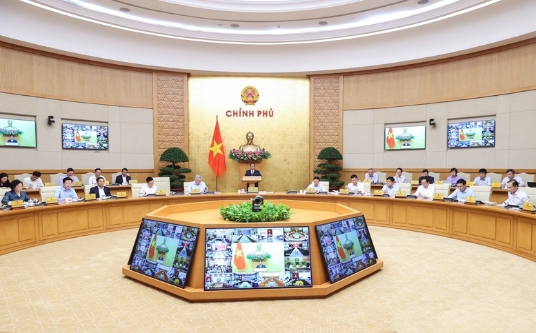 Sáng 4/4, Thủ tướng Chính phủ Phạm Minh Chính chủ trì phiên họp Chính phủ thường kỳ tháng 3/2026 và Hội nghị trực tuyến Chính phủ với địa phương - Ảnh: VGP/Nhật Bắc