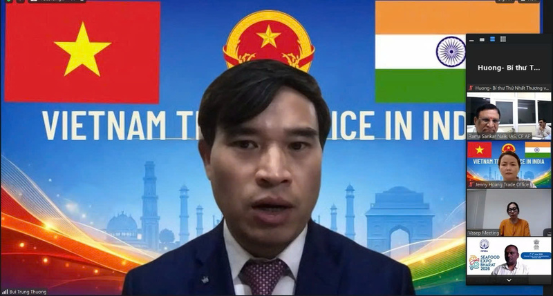 Ông Bùi Trung Thướng, Tham tán thương mại Việt Nam tại Ấn Độ phát biểu khai mạc hội thảo.