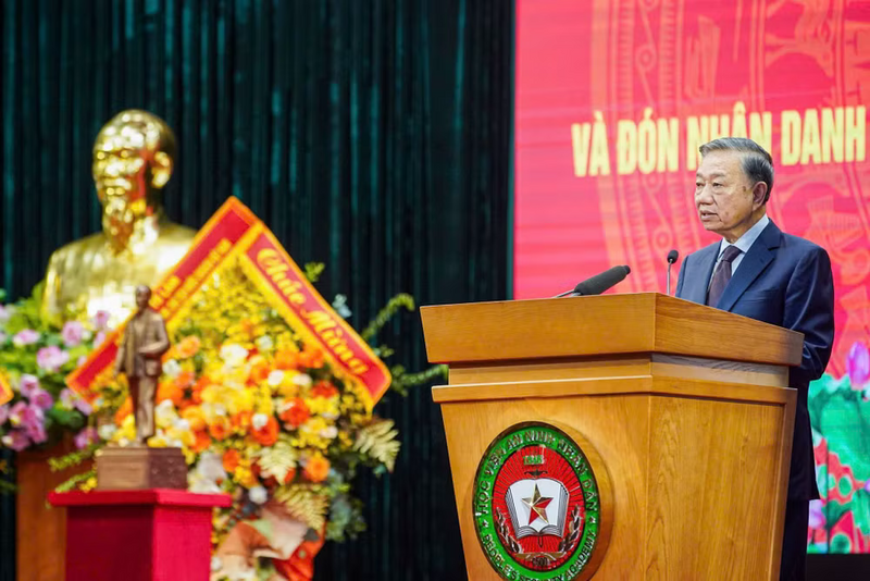 Tổng Bí thư, Chủ tịch nước Tô Lâm phát biểu tại buổi lễ. Ảnh: Minh Chính